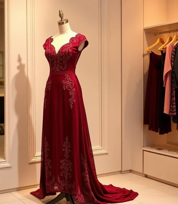 Maroon Designer Gown